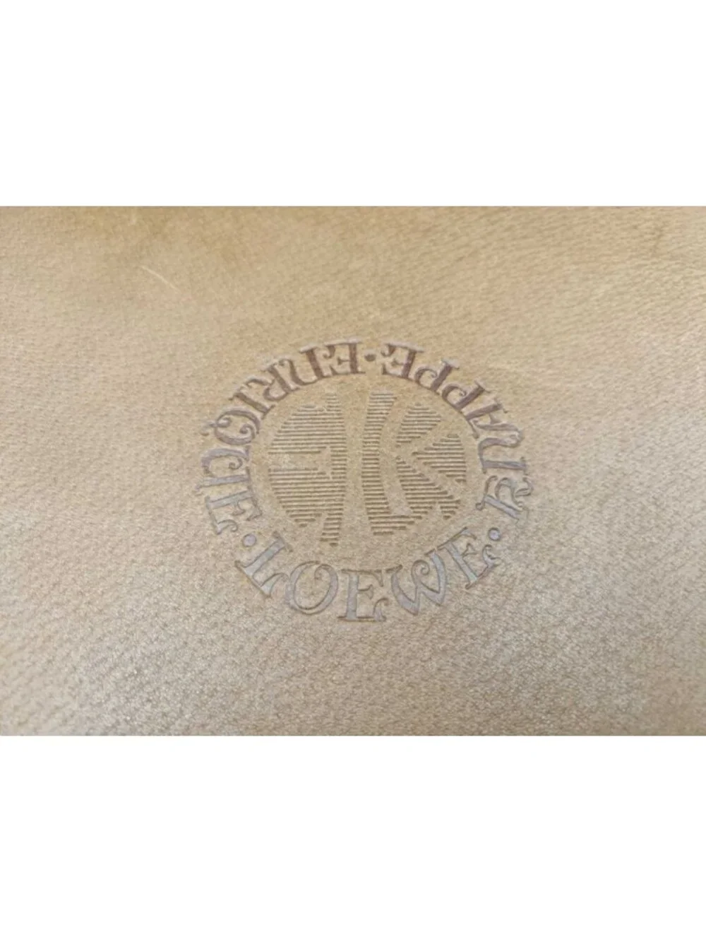 Loewe Attache Case Brown Leather Handbag Business Bag Gold